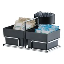 Kit Porta 50 Cápsulas Nespresso Sachês Guardanapos Cromado Cor Preto Foto mini  3