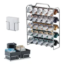 Kit Porta 50 Cápsulas Nespresso Sachês Guardanapos Cromado Cor Preto Foto  mini 1