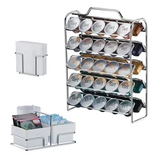 Kit Porta 50 Cápsulas Nespresso Sachês Guardanapos Cromado Cor Branco Foto mini 1
