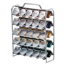 Kit Porta 50 Cápsulas Nespresso Sachês Guardanapos Cromado Cor Branco Foto mini 2