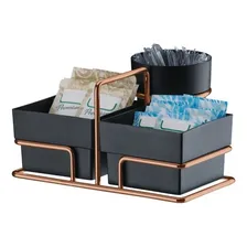 Kit Porta 50 Cápsulas Nespresso + Suporte Sachês Rosé Gold Cor Preto Foto mini 3