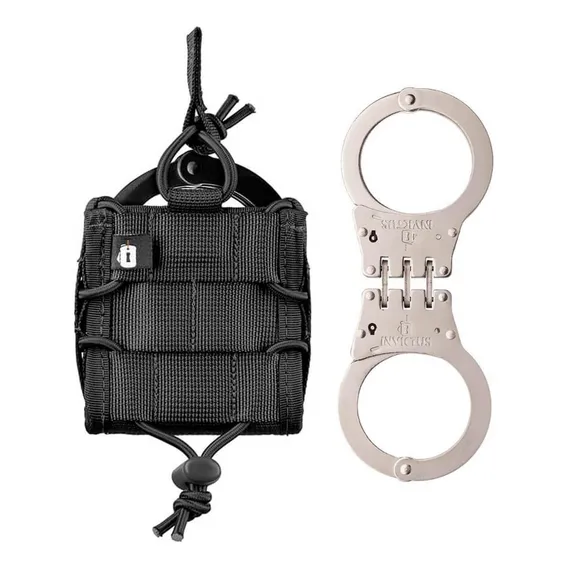Kit Porta-algemas Locked + Algema Dobradiça Invictus Cor Preto/prata Foto 1