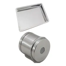Kit Porta Algodão Cotonete (bebê) Bandeja 22x17x1,5cm Inox Foto  mini 1