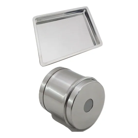 Kit Porta Algodão Cotonete (bebê) Bandeja 22x17x1,5cm Inox Foto 1