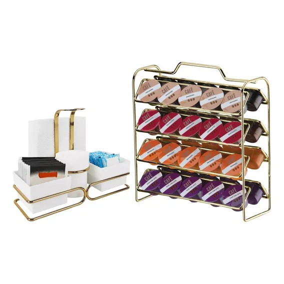 Kit Porta Cápsula Café Três Corações Sachês Açúcar Dourado Foto 1