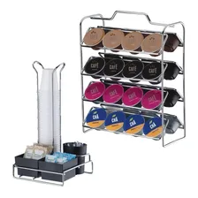 Kit Porta Cápsulas Café Dolce Gusto + Suporte Sachês E Copos Cor Preto Foto  mini 1