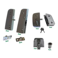 Kit Porta Dupla Pivotante Vidro Temperado (opção Mola) Foto  mini 1