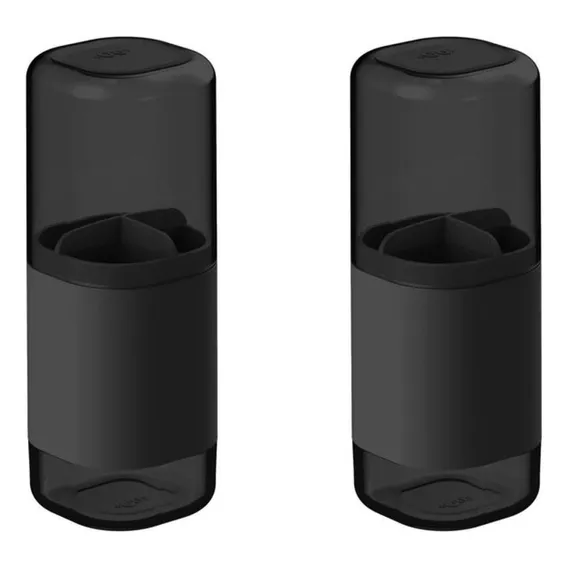Kit Porta Escovas 2 Peças Dual Ou Banheiro Lavabo Cor Preto Foto 1