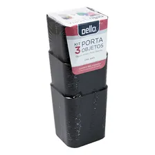 Kit Porta Objetos organizador escritório Com 3 Unidades Foto  mini 1