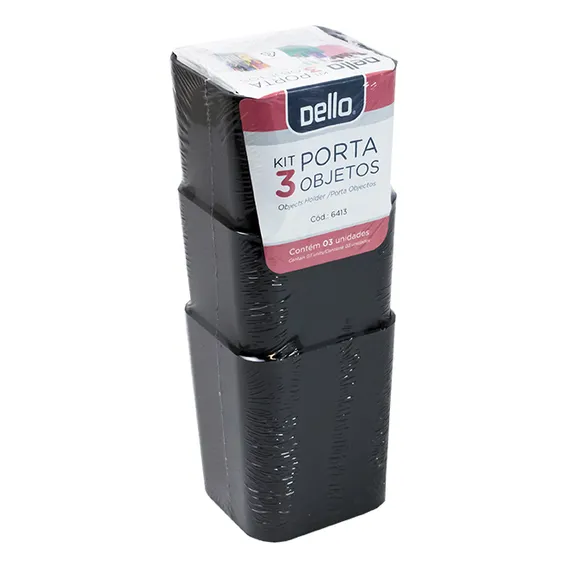 Kit Porta Objetos organizador escritório Com 3 Unidades Foto 1
