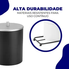 Kit Porta Papel Higiênico Lixeira Lavabo Banheiro Preto Foto mini 4