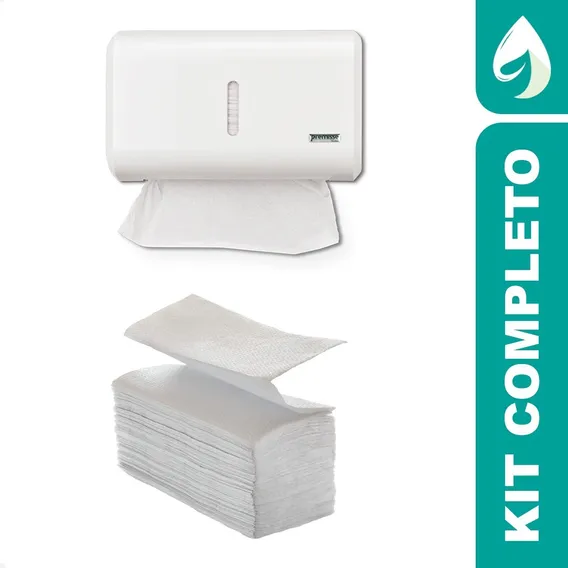 Kit Porta Papel Toalha Compacto + Papel Interfolha Foto 1