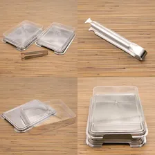 Kit Porta Pão, Porta Frios E Boleira Inox Tampa Pinça Forma Foto mini 3