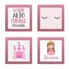 Kit Porta Retrato Decorativo Rosa BebĂȘ 20x20 - 4 Unidades Foto mini 1
