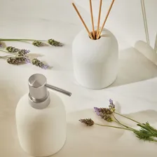 Kit Porta Sabonete Líquido E Difusor Branco Em Cimento Mart Foto mini 4