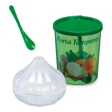 Kit Porta Temperos 3 Peças Com Porta Cebolas + Colher + Pote Foto mini 1