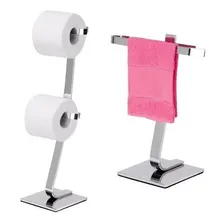 Kit Porta Toalha De Bancada E Porta Papel Higiênico De Chão Foto  mini 1