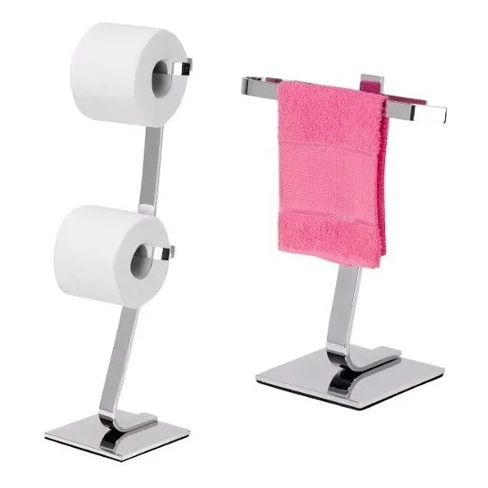 Kit Porta Toalha De Bancada E Porta Papel Higiênico De Chão Foto 1