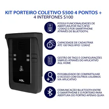 Kit Porteiro Coletivo Agl S-500 04 Pontos + 4 Interfones Foto mini  2