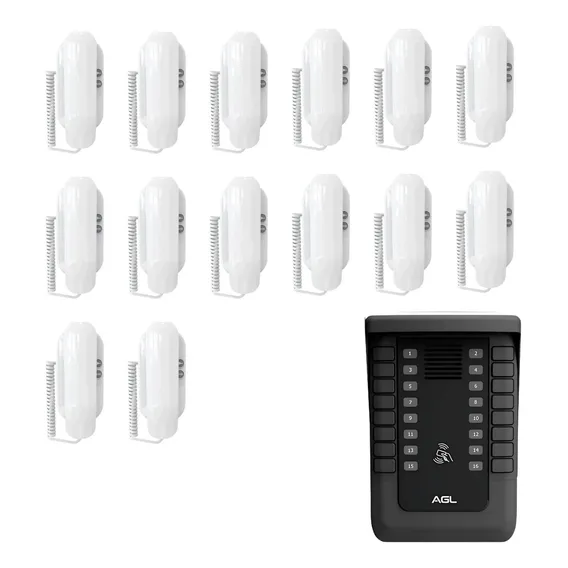Kit Porteiro Coletivo Agl S-500 Com 14 Monofones App Celular Foto 1