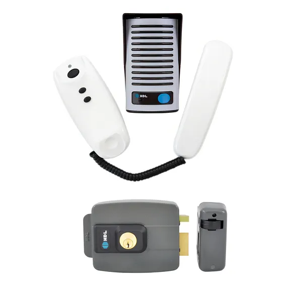 Kit Porteiro Eletrônico Hdl Com Fechadura Elétrica Original Cor Branco Foto 1