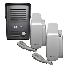 Kit Porteiro Eletrônico Interfone C/ 2 Monofones Baby Lider Cor Cinza 110 220 Foto  mini 1