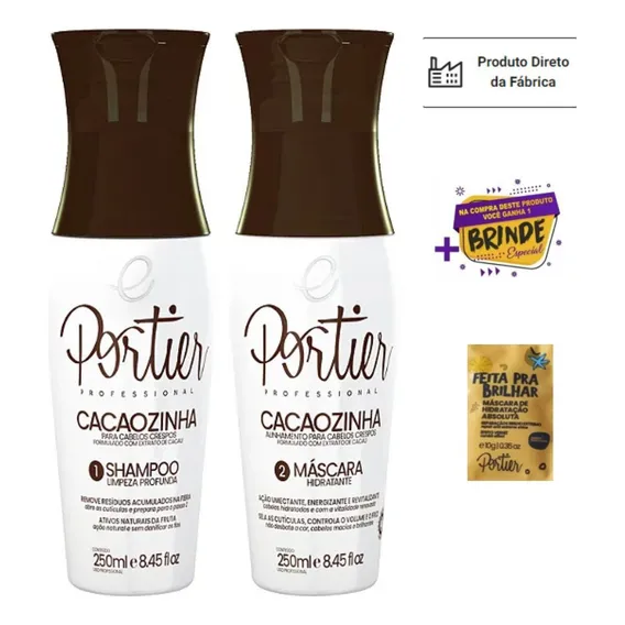 Kit Portier Cacao Progressiva Selagem Escova (2 X 250ml) Foto 1