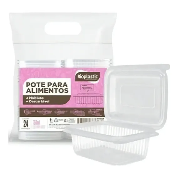 Kit Pote Descartável Marmita 750ml Freezer Microondas 144un Cor Transparente Foto 1