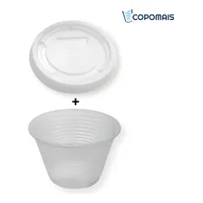 Kit Pote Descartável Transparente 100ml + Tampa 100t 100und Foto mini 2
