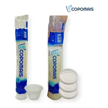 Kit Pote Descartável Transparente 100ml + Tampa 100t 100und Foto mini 3