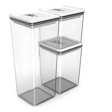 Kit Pote Hermético Organizador Cozinha Branco Dubai Foto mini 1
