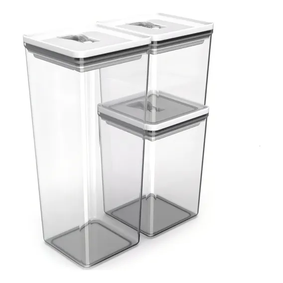Kit Pote Hermético Organizador Cozinha Branco Dubai Foto 1