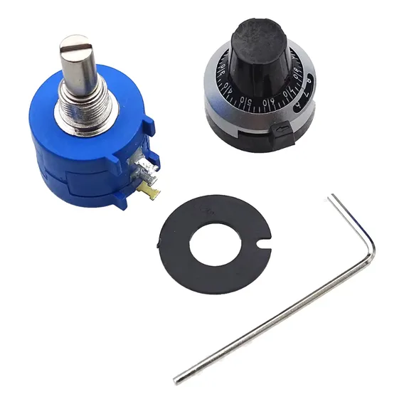 Kit Potenciômetro Multi Voltas 10k Ohms + Knob Dial Foto 1