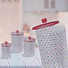 Kit Potes Herméticos Decorados 3 Potes Cor Kit Coração Foto mini 4