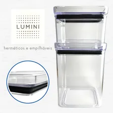Kit Potes Mantimentos Hermético Quadrado Cozinha 12 Peças Cor Transparente Foto mini  3