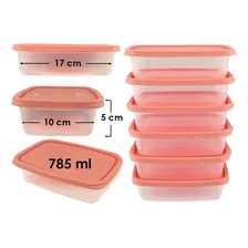 Kit Potes Plastico 12 Sanremo 785ml Freezer Microondas Cor Salmão Foto mini 4