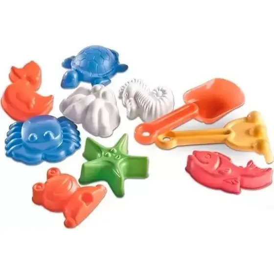 Kit Praia Forminhas De Modelar Areia Infantil 10 Peças Foto 1