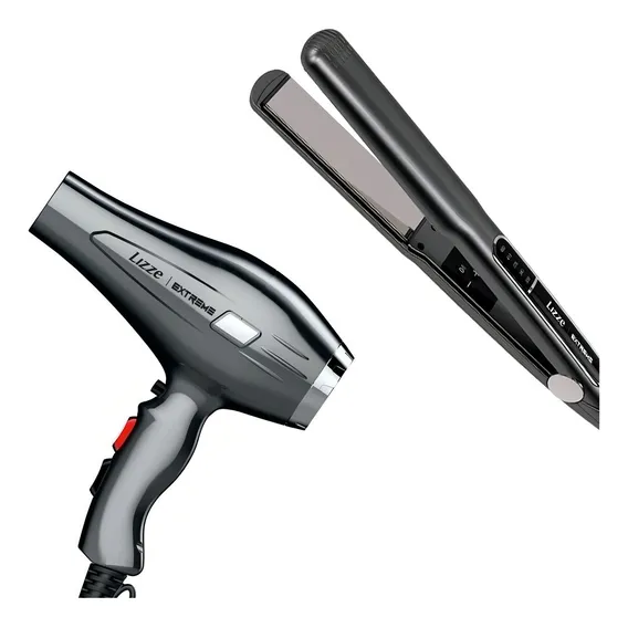 Kit Prancha de cabelo Lizze Extreme + Secador Extreme 2400W 127V cinza Foto 1