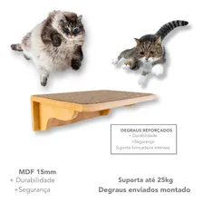Kit Prateleira Para Gatos Em Mdf 15mm Degrau Com Carpete Cor Grafite Foto mini 4