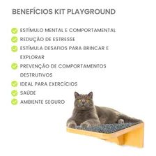 Kit Prateleira Para Gatos Em Mdf 15mm Degrau Com Carpete Cor Grafite Foto mini  3
