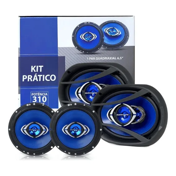 Kit Pratico Facil Hurricane 6 + 6x9 310w Falante Quadriaxial Cor Azul Foto 1