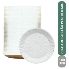 Kit Prato Papelão Plastificado Branco Peq Evento Festa 100un Foto mini 4