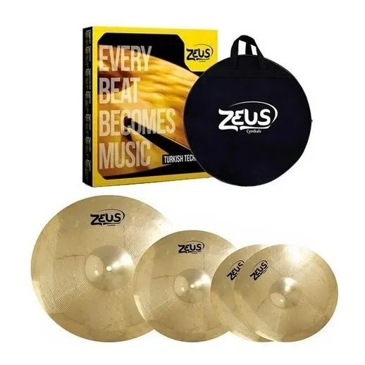 Kit Pratos Bateria Zeus Beginner Set C 14/16/20 Com Bag + Foto 1