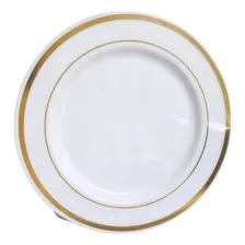 Kit Pratos De AcrÃlico Luxo Dourado Sobremesa 18cm-50un Foto mini 1
