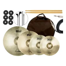 Kit Pratos Zeus Custom 14 18 20 Hihat Crash Ride + Bag Foto mini 1