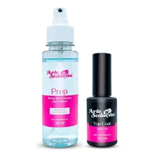 Kit Prep Spray 120ml + Top Coat Finalizador Alto Brilho 10ml Foto mini 1