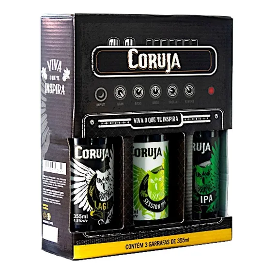 Kit Presente Degustação Cerveja Coruja 3 Long Necks 355ml Foto 1