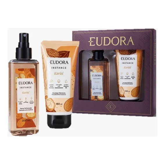 Kit Presente Instance Karité Eudora Body Spray + Hidratante Foto 1