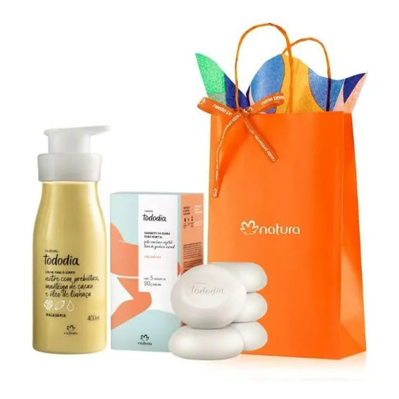 Kit Presente Natura - Creme Hidratante Tododia + Sabonete Fragrância Macadâmia Foto 1
