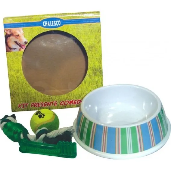 Kit Presente Pet - Comedouro Bolinha Mordedor Limpa Lingua Foto 1